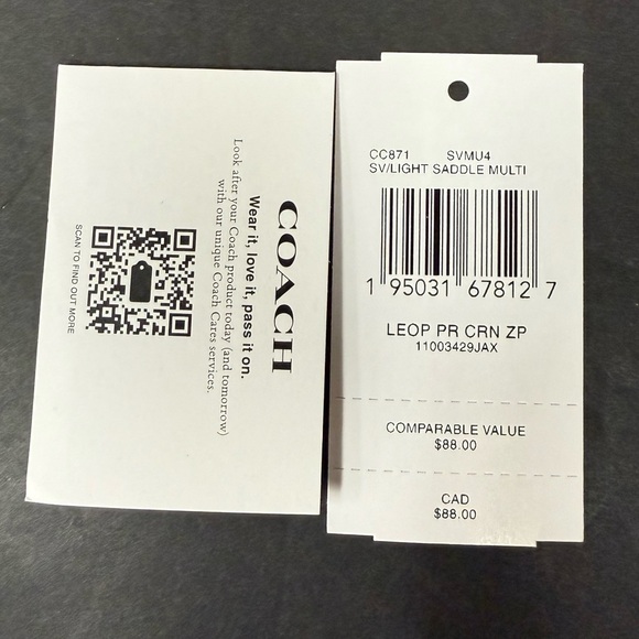 Coach Tan and Black Animal Print Wristlet - Picture 7 of 7